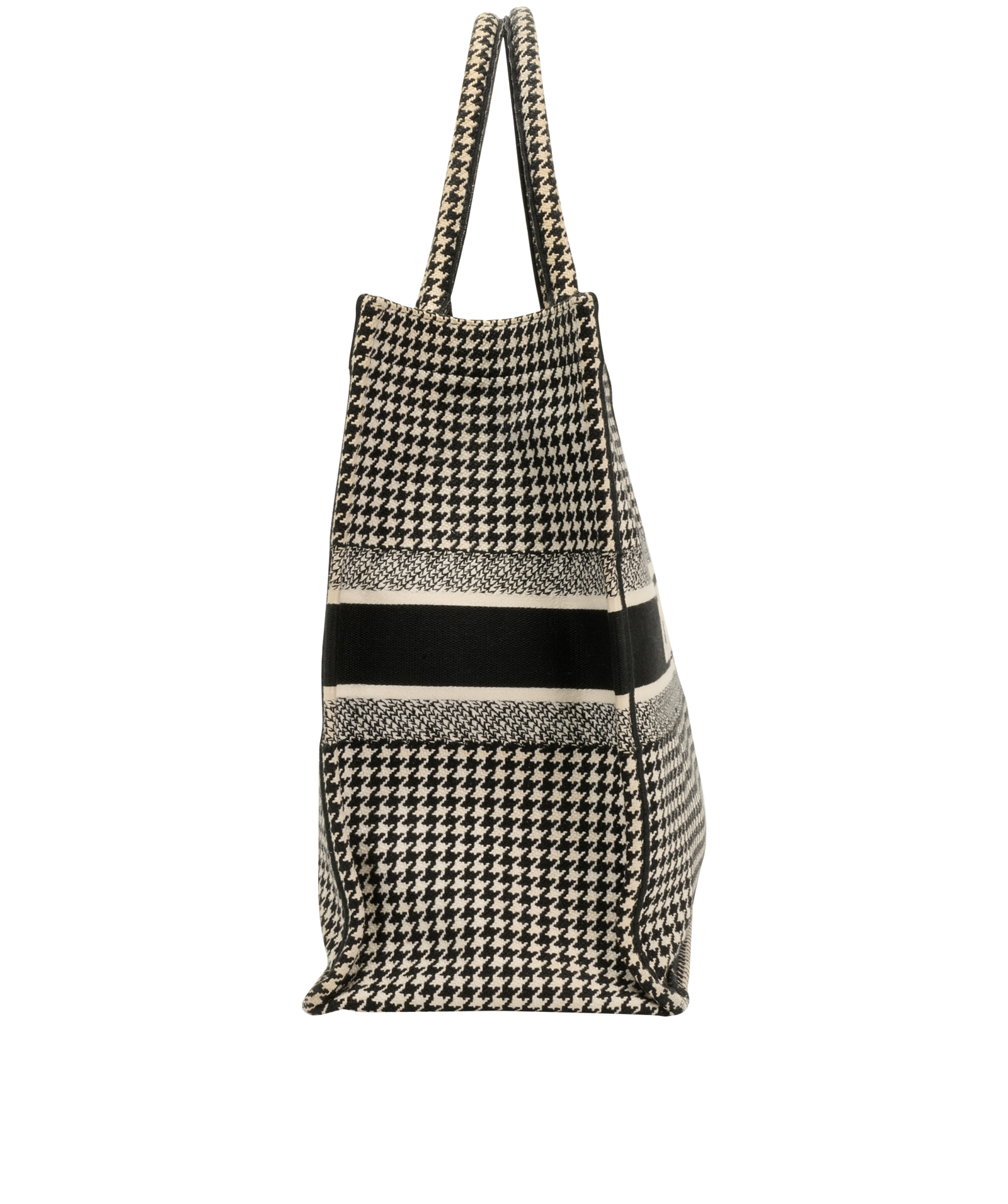 Large Book Tote, &pound;1,200, Handbags, Black/White, Canvas, Bottom view